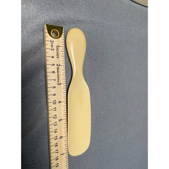 Vintage 13-Piece Ivory Celluloid Vanity Set with Brushes Jars & Tray - Picture 12 of 16